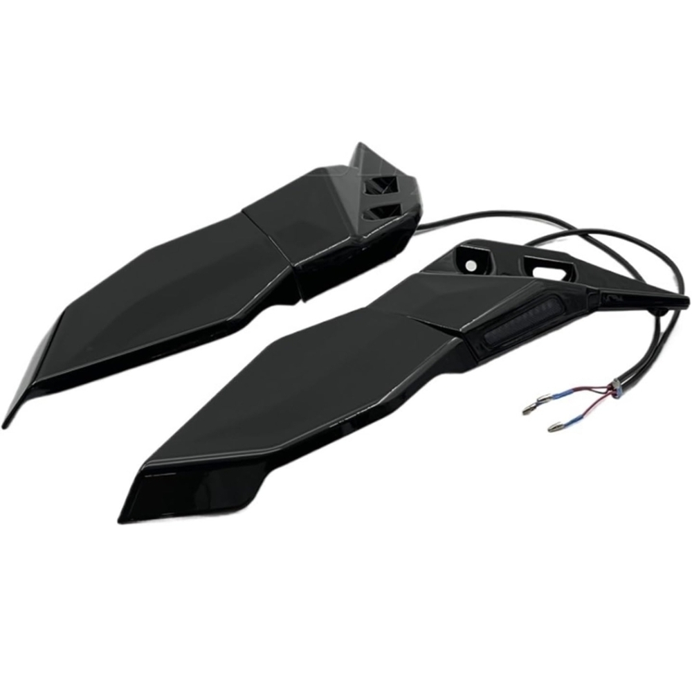 NIB Bokhuy Motorcycle Rearview Mirrors Wind Wing Adjustable Color Bright Black